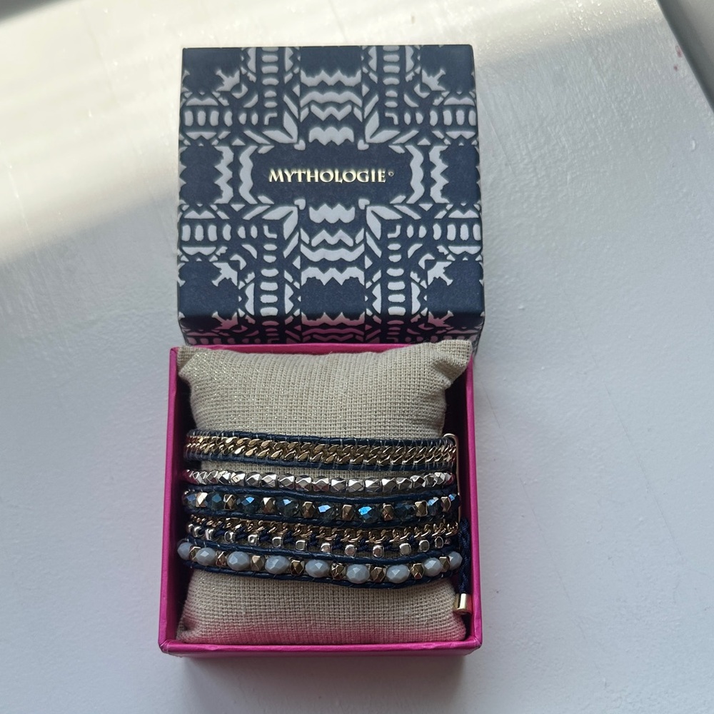 Gold and Blue Women's Bracelet Set
